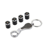 4pcs/set Cadillac Logo Carbon Fiber Car Air Valve Stem Caps Auto Tyre Valve Covers with Wrench