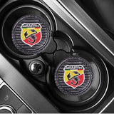 2pcs/set Abarth Carbon Fiber Car Water Coaster Non-slip Mat