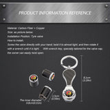 4pcs/set Fiat Logo Carbon Fiber Car Air Valve Stem Caps Auto Tyre Valve Covers with Wrench