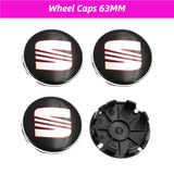 4pcs/set 56mm 60mm 63mm SEAT ABS Car Wheel Hub Center Caps Covers
