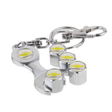 4pcs/set Chevrolet Corvette Logo Car Air Valve Stem Cap Auto Tyre Valve Covers with Wrench
