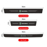 Skoda Carbon Fiber Car Door Threshold Scratch Proof Sticker Decal