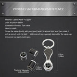 4pcs/set Land Rover Range Rover Logo Carbon Fiber Car Air Valve Stem Caps Auto Tyre Valve Covers with Wrench