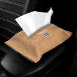 Cadillac Suede Car Tissue Box Holder Seat Back Hanging Napkin Storage Bag