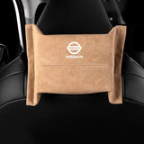 Nissan Suede Car Tissue Box Holder Seat Back Hanging Napkin Storage Bag
