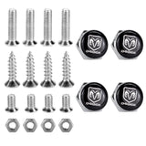 4pcs/set Dodge Logo Stainless Steel Car License Plate Bolts
