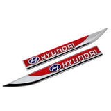 2pcs Hyundai Logo Metal Car Side Fender Sticker Emblem Badge Decal Decoration