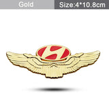 Hyundai Metal Wings Car Rear Sticker Auto Window Emblem Badge Decal