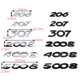 Peugeot 206 207 208 301 307 308 2008 3008 4008 5008 ABS Car Rear Sticker Trunk Letter Emblem Badge Decal