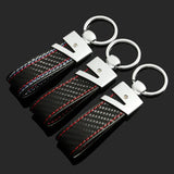 Audi Sline Car Logo Leather Keychian Key Holder Keyring