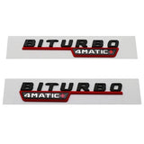 1Pair Mercedes Benz BITURBO 4MATIC 2017-2021 ABS Car Rear Sticker