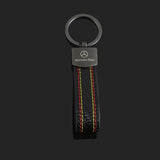 Mercedes Benz Carbon Leather Car Key Chain Holder Keyring Pandant