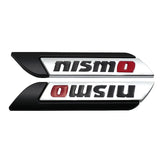 2pcs Nissan Nismo Logo Metal Car Side Sticker Emblem Badge Decal Auto Body Decoration