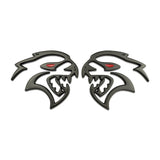 2pcs Dodge Hellcat Logo Metal Car Rear Sticker Fender Side Emblem Badge Decal
