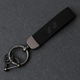 Volkswagen VW R Logo Suede Metal Car Keyring Pendant