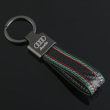 Audi Leather Car Keyring Key Chain Pendant