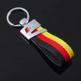 Audi Sline RS Car Logo Nylon Webbing Keychain Keyring