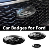 3pcs Stainless Steel Car Steering Wheel Sticker Auto Front Head Decal Rear Emblem Badge for Ford Edge Escape Fiesta Transit Ranger Roush Fusion Focus Mondeo Kuga Auto Steering Wheel Logo