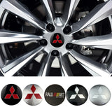 4pcs/set 56mm/60mm/65mm Mitsubishi Ralliart Car Wheel Center Hub Sticker Decal