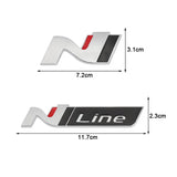Hyundai N LINE Logo Metal Car Front Hood Grille Emblem Badge Decal