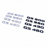 For GS300 GS350 GS430 GS460 Shinny Black Silver Car Styling Sticker Fender Body Trunk Emblem Auto Unique Decal Accessories