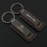 Mercedes Benz AMG Metal Leather Car Keychain Auto Key Holder Keyring Pendant