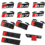 Audi S3 S4 S5 S6 S7 S8 RS3 RS4 RS5 RS6 RS7 RS8 Logo ABS Car Front Grille Emblem Badge