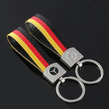 Mercedes Benz Nylon Webbing Metal Car Keychain Keyring Key Pendant