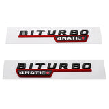 1Pair Mercedes Benz BITURBO 4MATIC 2014-2016 ABS Car Rear Sticker