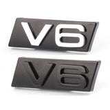 Audi V6 V8 Logo Metal Car Front Grille Emblem Badge Sticker