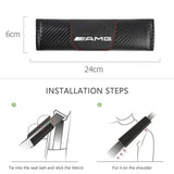 AMG Carbon Fiber  Car Seat Safety Belt Cover for Mercedes Benz W246 W176 W203 W204 W205 W211 W212 W213 W220 W222