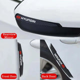 6pcs/set Hyundai Carbon Fiber Car Door Anti-Scratch Sticker Door Side Protection Bumper Strips