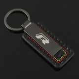 Volkswagen VW R Logo Carbon Fiber Car Keychain Pendant Key Chain Holder