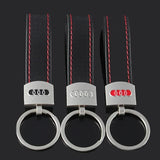 Audi Logo PU Leather Metal Car Keychain