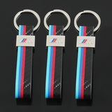 BMW M Power Metal Leather Car Keychain Pendant Auto Key Chain Holder