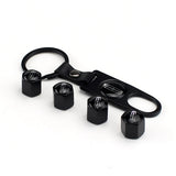 4pcs/set Lincoln Car Air Valve Stem Cap Auto Tyre Valve Covers with Keychain