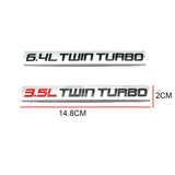 Ford 3.5L 6.4L TWIN TURBO Metal Car Rear Sticker Auto Body Side Emblem Badge Decal