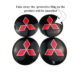 4pcs/set 56mm/60mm/65mm Mitsubishi Ralliart Car Wheel Center Hub Sticker Decal