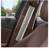 2pcs 33cm Nissan Logo Suede Car Seat Safety Belt Pads Shoulder Protection Cover