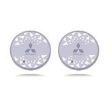 2pcs Mitsubishi Logo Car Water Coasters 7-color LED Light Cup Mat Holder