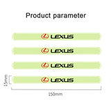4pcs Lexus Luminous Car Door Bumper Strip Anti-collision Protection Sticker