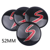 4pcs/set 52mm MINI Cooper Car Wheel Center Hub Cap Sticker Decal