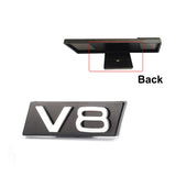 Audi V6 V8 Logo Metal Car Front Grille Emblem Badge Sticker