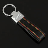 Audi Sline Car Logo Leather Keychain Keyring Holder Pendant