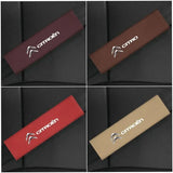 2pcs 21.5cm Citroen Logo Suede Car Seat Safety Belt Pads Shoulder Protection Cover