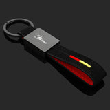 Audi RS Sline Logo Metal Suede Car Keychain