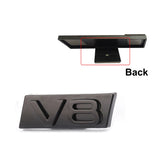 Audi V6 V8 Logo Metal Car Front Grille Emblem Badge Sticker