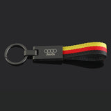 Audi Logo Nylon Webbing Metal Car Keychain