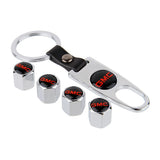 4pcs/set GMC Car Air Valve Stem Cap Auto Tyre Valve Covers with Keychain