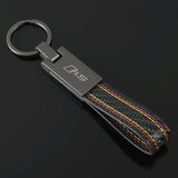 Audi RS Sline Car Logo Leather Keychain Key Ring